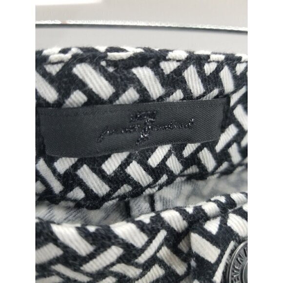 7 For All Mankind Black White Grid Pattern Ankle Skinny Size 30 - Picture 4 of 10